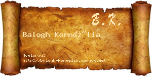 Balogh Kornélia névjegykártya